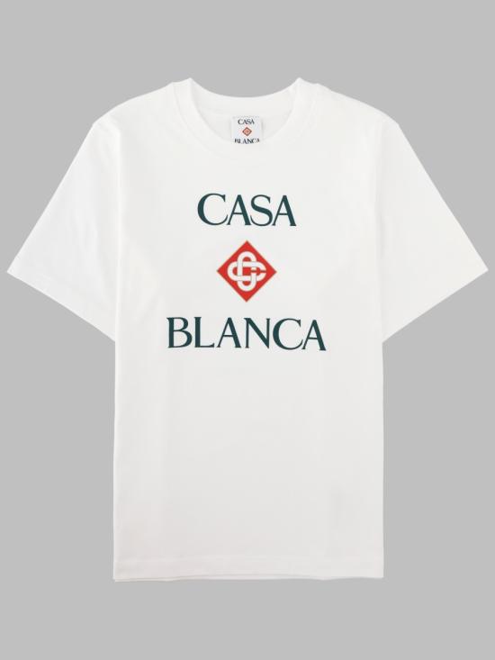 26FW 카사블랑카 반팔 티셔츠 M PF26 JTS 001 20CASABLANCASTACKEDLOGO WHITE