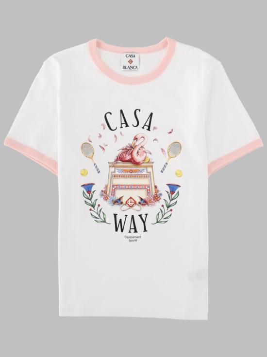 26FW 카사블랑카 탑 W PF26 JTS 049 01CASAWAY WHITE