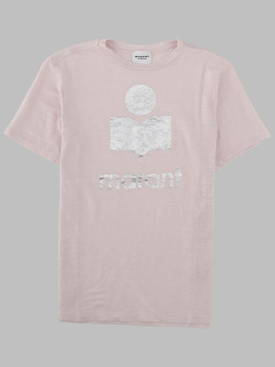 26FW 이자벨마랑에뚜왈 즈웰 로고 티셔츠 즈웰 로고 티셔츠 TS0001FB A1N10ELKSI PINK