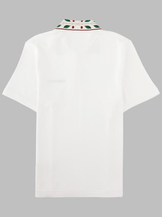 26FW 카사블랑카 폴로 티셔츠 M PF26 JTP 499 01BRIGHTWHITE - CASABLANCA