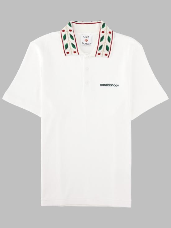 26FW 카사블랑카 폴로 티셔츠 M PF26 JTP 499 01BRIGHTWHITE