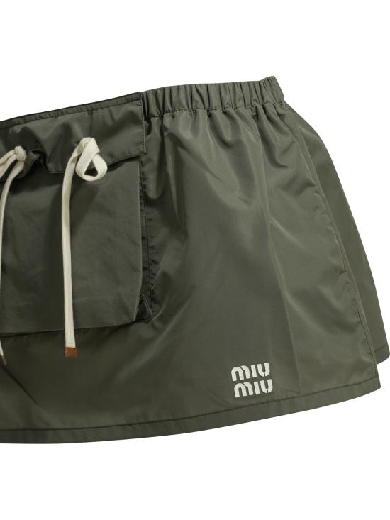 26FW 미우미우 테크니컬 미니스커트 MG2704121IF0414 S OOO Green - MIU MIU