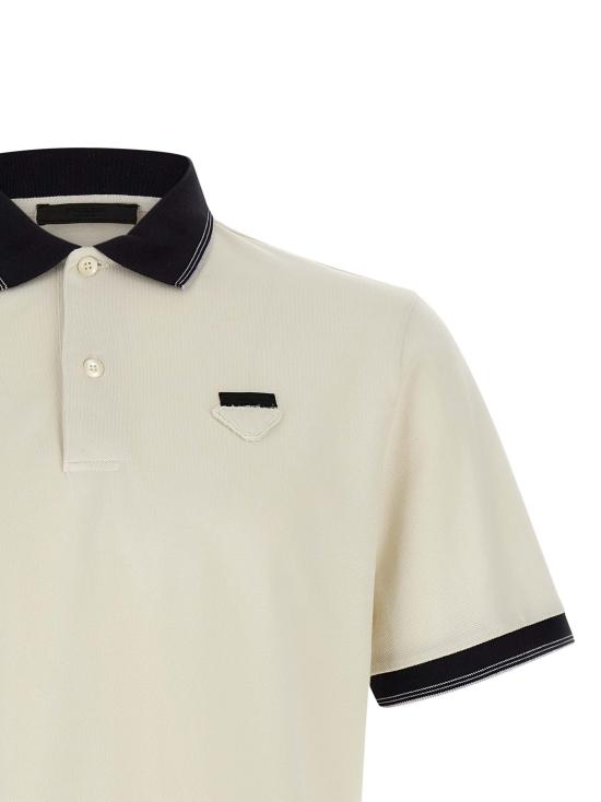 26FW 프라다 폴로 티셔츠 UJN07ASOOO19OVF0K74 White Black - PRADA