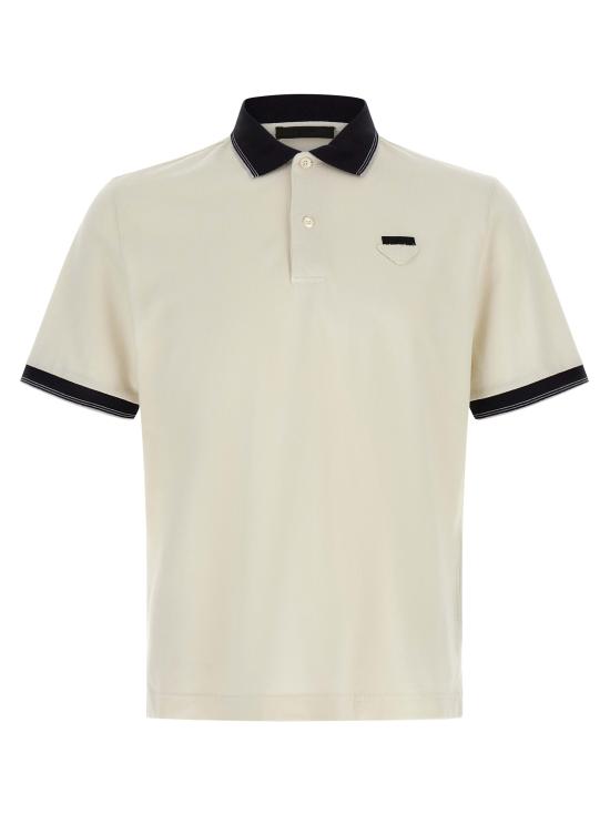 26FW 프라다 폴로 티셔츠 UJN07ASOOO19OVF0K74 White Black