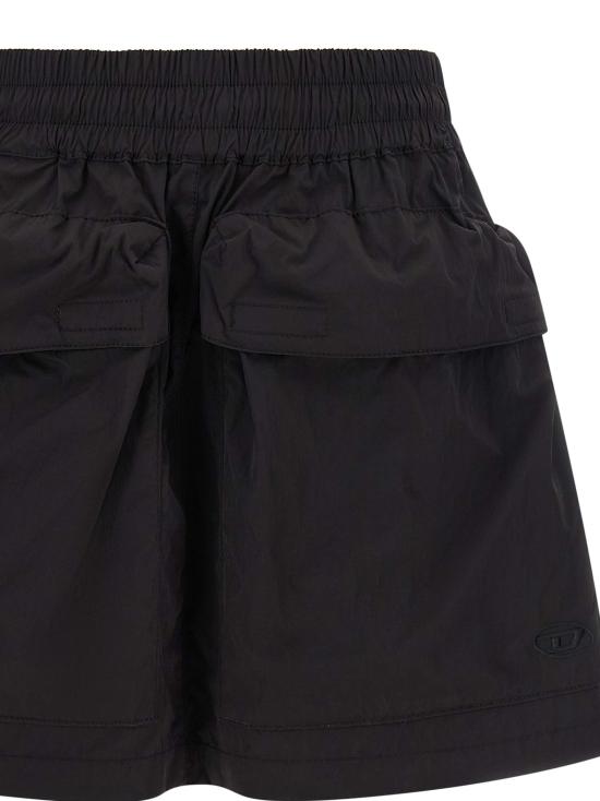 26FW 디젤 크링클드 미니 스커트 A168180AKAD9XX Black - DIESEL