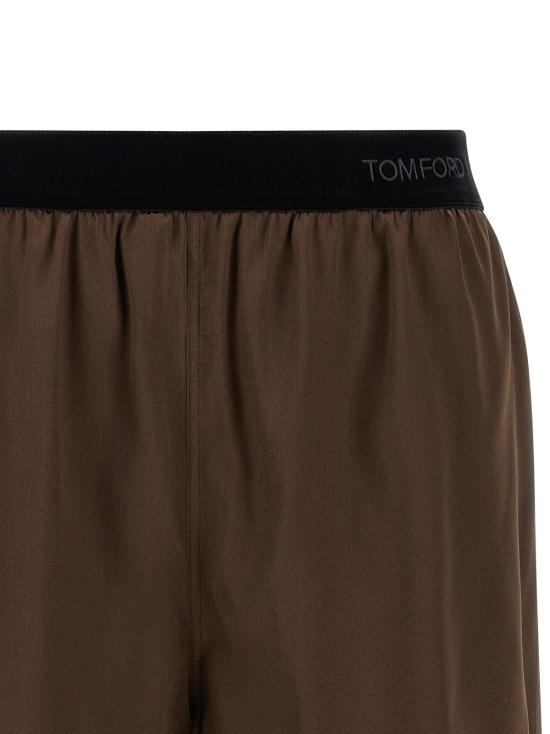  톰포드 숏팬츠 톰 포드 실크 버뮤다 쇼츠 브라운 - TOMFORD