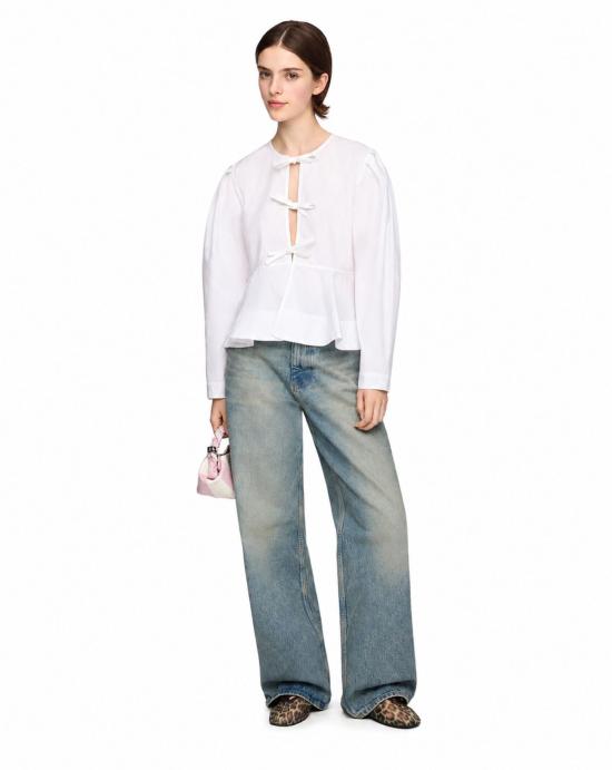26FW 가니 블라우스 A1040486 151 Bright white - GANNI
