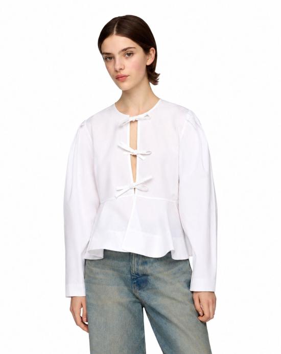 26FW 가니 블라우스 A1040486 151 Bright white - GANNI