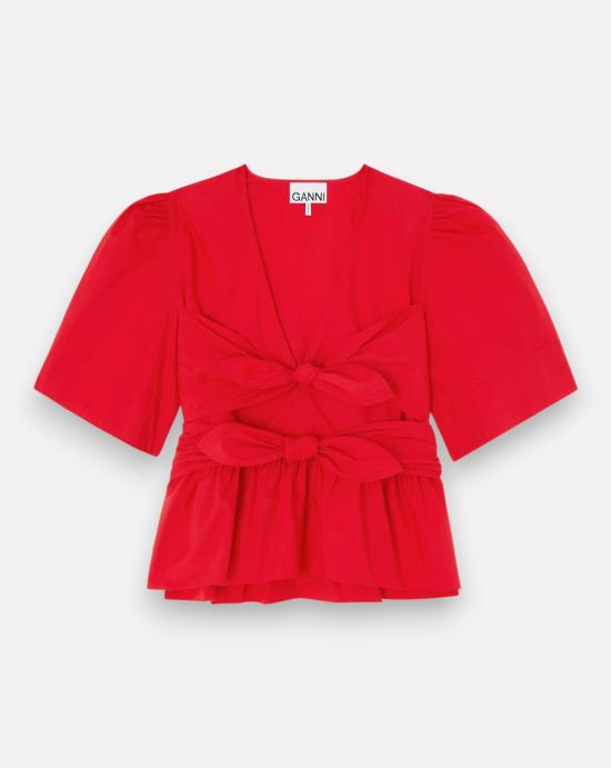26FW 가니 블라우스 A1040485 474 Racing red