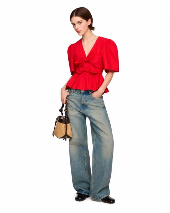 26FW 가니 블라우스 A1040485 474 Racing red - GANNI