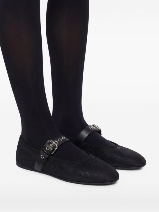 26SS 미우미우 메쉬 패브릭 발레리나 5F373E099F005F0002 BLACK - MIU MIU