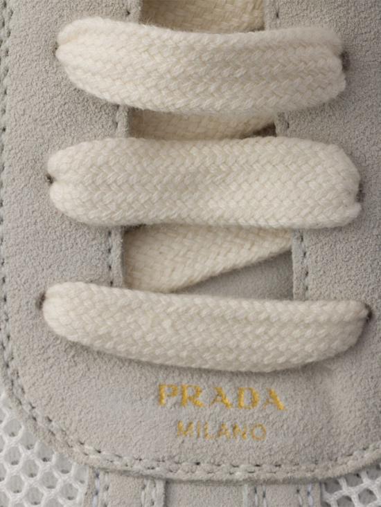 26SS 프라다 몬테카를로 리에디션 2005 스웨이드 메쉬 스니커즈 1E247O3D8CFD010F0009 WHITE - PRADA