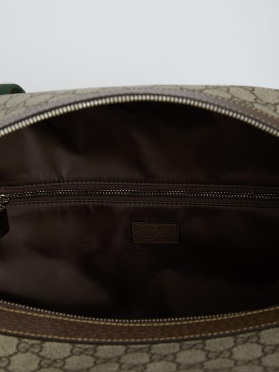 26FW 구찌 라지 더플백 스퀘어 웹 소프트 GG 수프림 758664FACK79768 BEIGE BROWN - GUCCI
