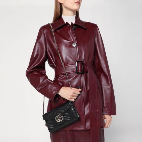 26SS 구찌 GG 마몽 체인 월렛 837745AAET81000 BLACK - GUCCI