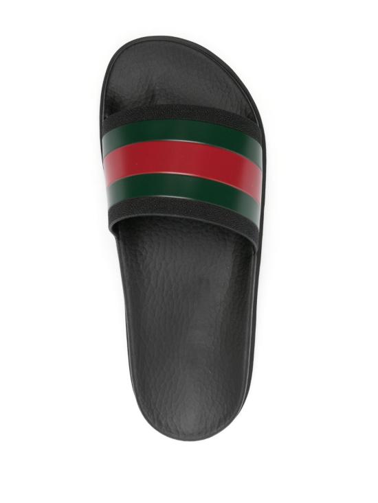 26FW 구찌 웹 러버 슬라이드 샌들 429469GIB101098 BLACK - GUCCI