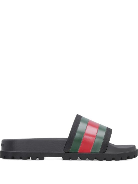 26FW 구찌 웹 러버 슬라이드 샌들 429469GIB101098 BLACK