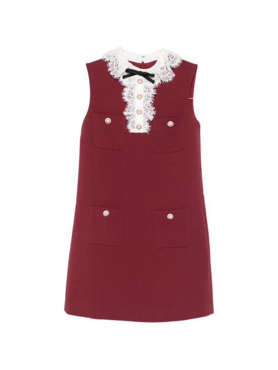 26FW 셀프 포트레이트 미디 원피스 PF26001SBBUBURGUNDY BORDEAUX