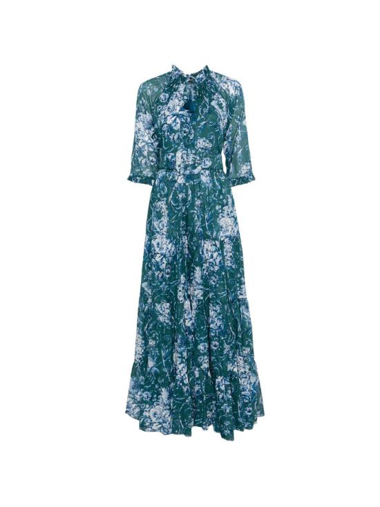 26SS 사만다 성 롱 원피스 EVADRESSCREWVILLACARLOTTAJADE NAVY