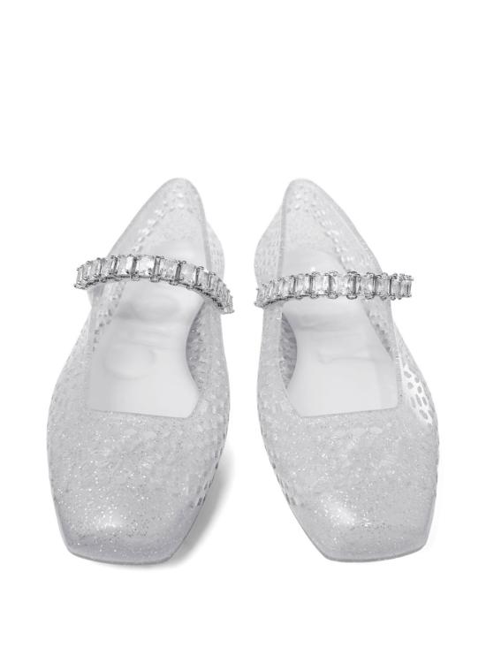 26FW 지미추 플랫 슈즈 THEJELLYNTXCLEARSILVERMIXCRYSTAL - JIMMY CHOO