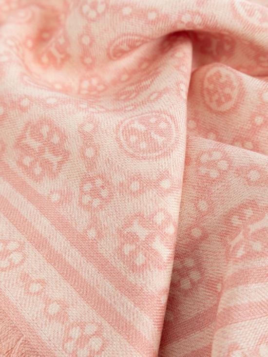 26FW 토리버치 T 모노그램 플로럴 오블롱 스카프 181355650 PINK - TORY BURCH