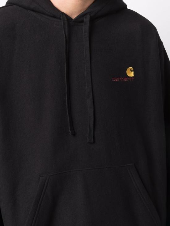 26FW 칼하트 WIP 후드 아메리칸 스크립트 스웨트셔츠 I02827989XX BLACK - CARHARTT WIP