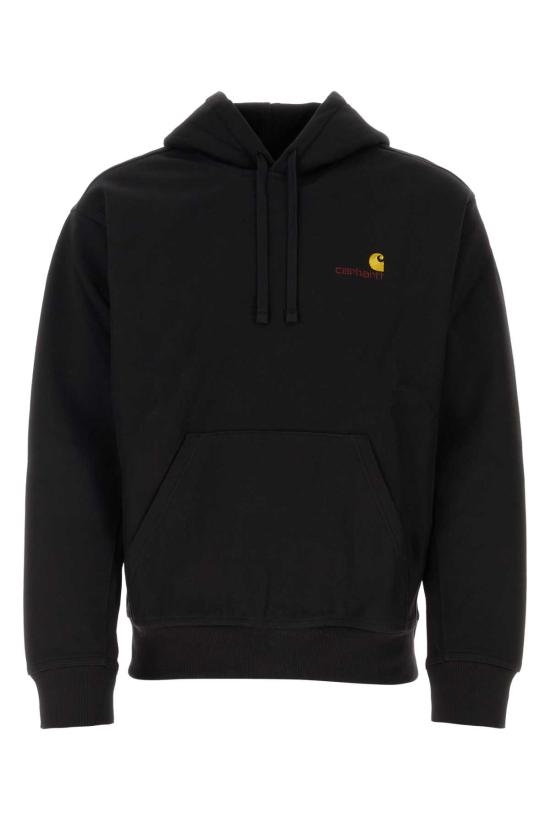26FW 칼하트 WIP 후드 아메리칸 스크립트 스웨트셔츠 I02827989XX BLACK