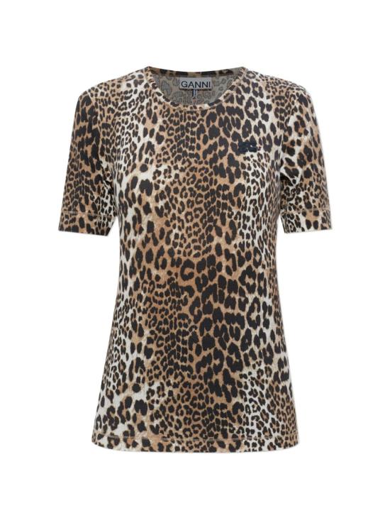 26FW 가니 반팔 티셔츠 A1050177943 LEOPARD PRINT
