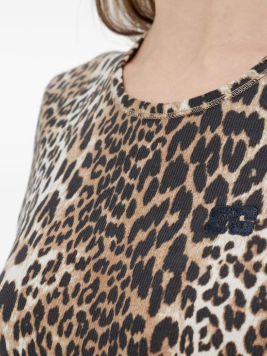 26FW 가니 반팔 티셔츠 A1050177943 LEOPARD PRINT - GANNI