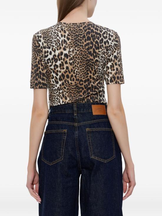 26FW 가니 반팔 티셔츠 A1050177943 LEOPARD PRINT - GANNI