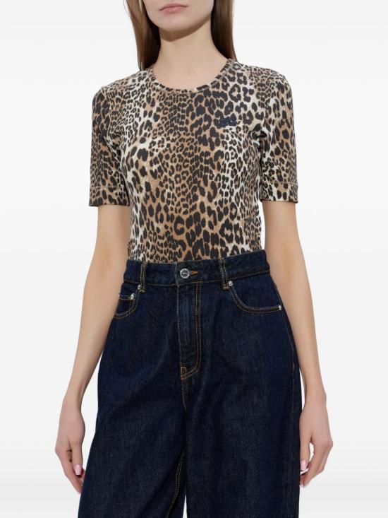26FW 가니 반팔 티셔츠 A1050177943 LEOPARD PRINT - GANNI