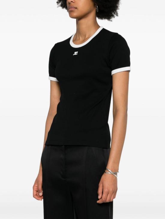 26FW 쿠레쥬 반팔 티셔츠 VESJTS017JS00709901 BLACK - COURREGES