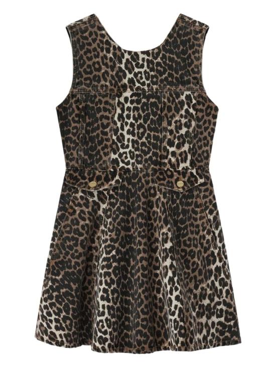 26SS 가니 레오파드 데님 미니ㅣ 드레스 A1030191859 LEOPARD