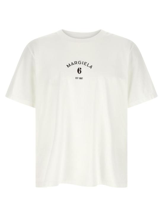  MM6 메종마르지엘라 반팔 티셔츠 Mm6 메종 마르지엘라 코튼 티셔츠 화이트