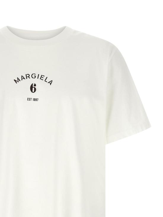  MM6 메종마르지엘라 반팔 티셔츠 Mm6 메종 마르지엘라 코튼 티셔츠 화이트 - MM6 MAISON MARGIELA
