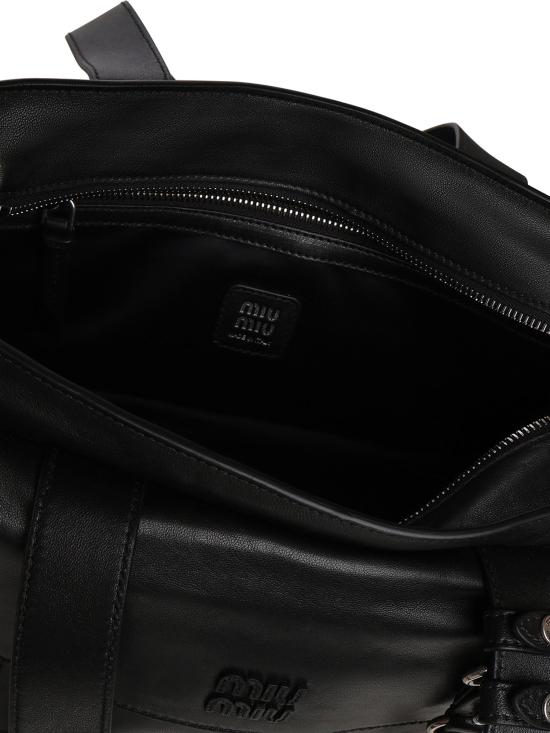 26FW 미우미우 유틸리테 나파 레더 탑 핸들 백 5BG335 2G7QF0002 BLACK - MIU MIU