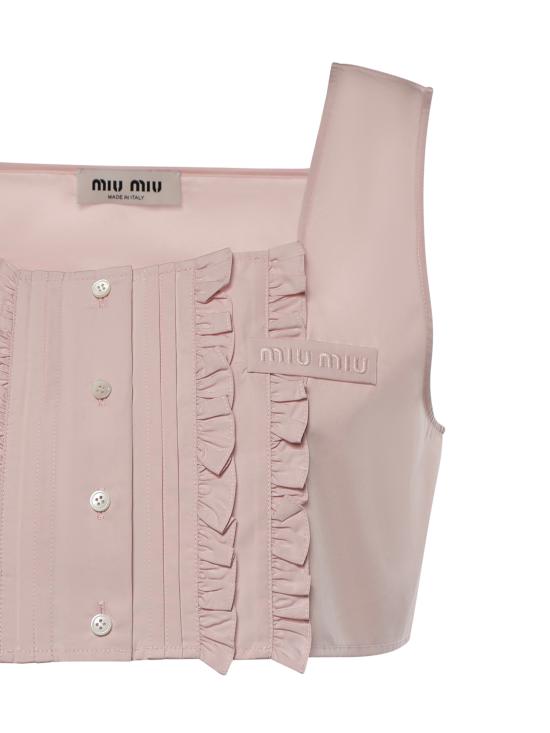 26FW 미우미우 포플린 크롭탑 MT2245 10RGF0E18 ALABASTER - MIU MIU