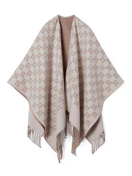 25SS 구찌 GG 울 자카드 케이프 8178313G2009165 Beige