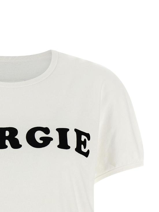  MM6 메종마르지엘라 반팔 티셔츠 Mm6 메종 마르지엘라 빈티지 저지 티셔츠 화이트 - MM6 MAISON MARGIELA