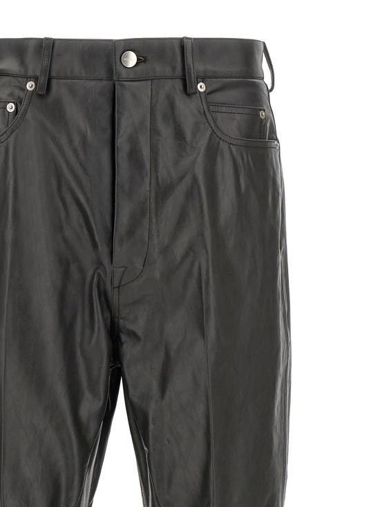  릭 오웬스 치노 팬츠 볼란 카고 카프스킨 플레어 팬츠 블랙 - RICK OWENS