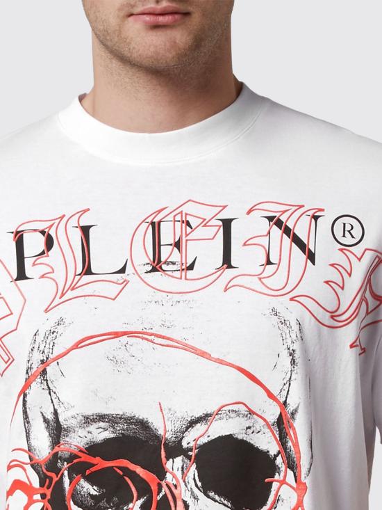 25FW 필립 플레인 반팔 티셔츠 FABCMTK5634PJY002N 01 White - PHILIPP PLEIN