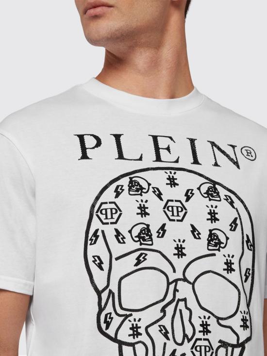 25FW 필립 플레인 반팔 티셔츠 FABCMTK5645PJY002N 01 White - PHILIPP PLEIN