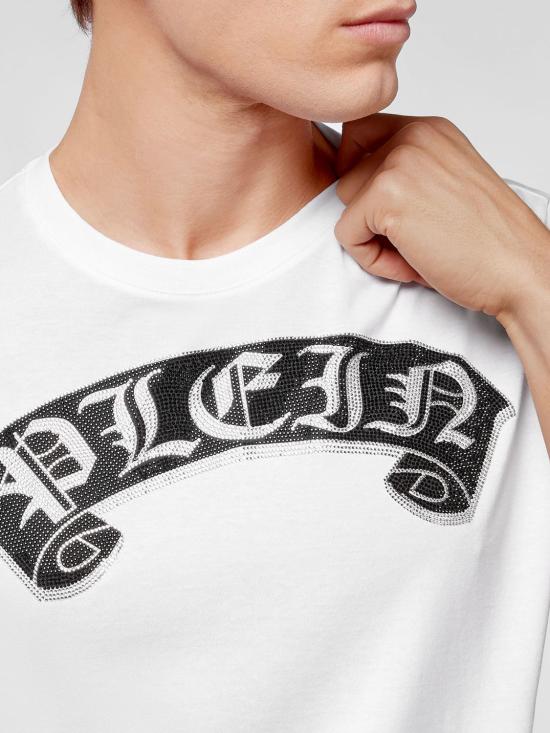 25FW 필립 플레인 반팔 티셔츠 PABCUTK0131PJO002N 01 White - PHILIPP PLEIN