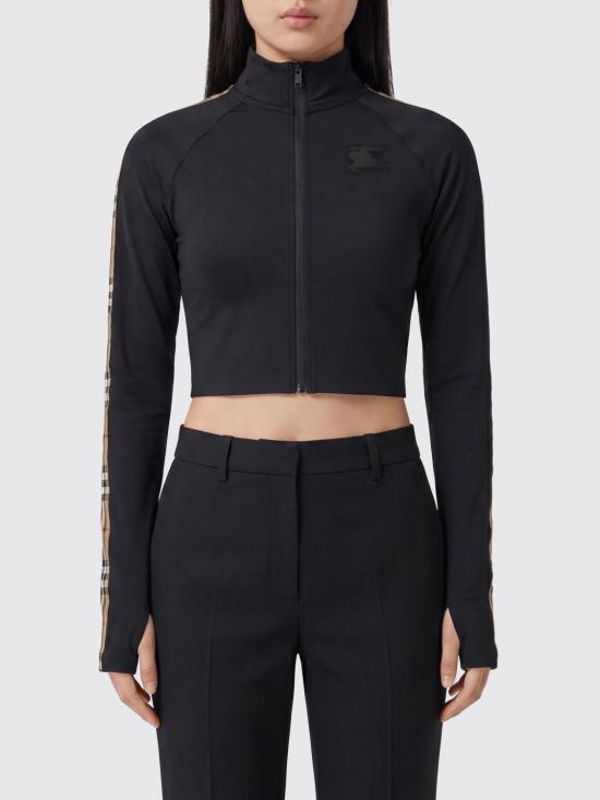 26SS 버버리 체크 커시브 로고 코튼 티셔츠 8119086 Black