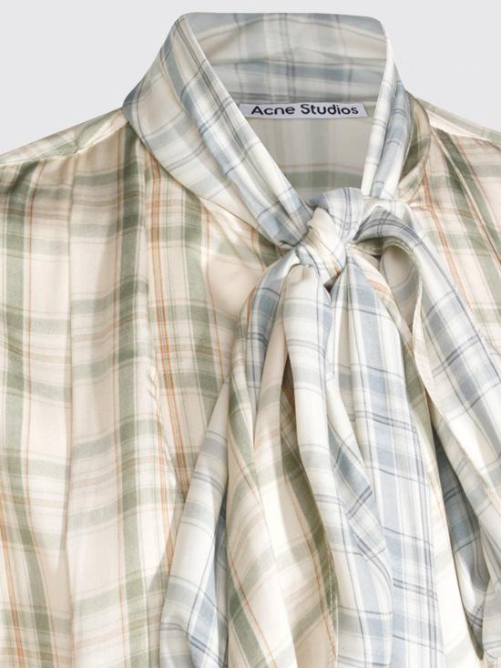 26SS 아크네 스튜디오 체크 비대칭 튜닉 드레스 A20931 ALG Green - ACNE STUDIOS