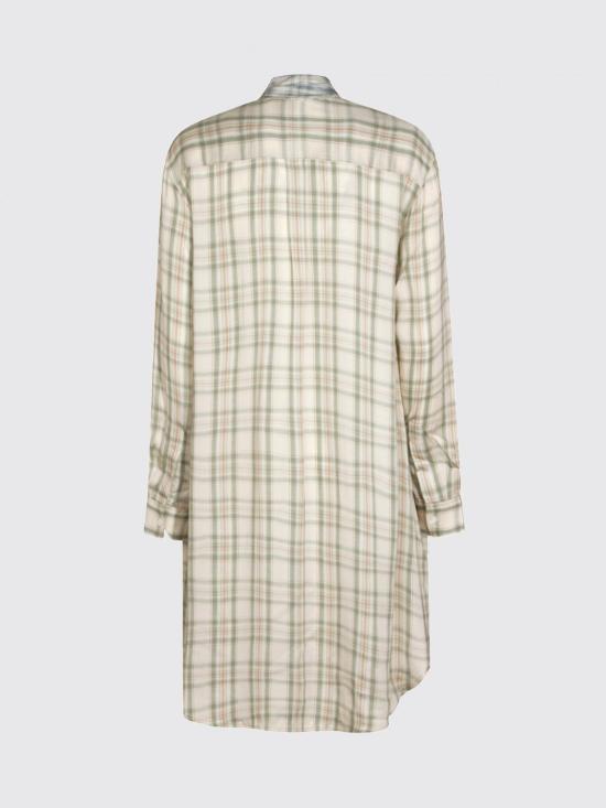 26SS 아크네 스튜디오 체크 비대칭 튜닉 드레스 A20931 ALG Green - ACNE STUDIOS