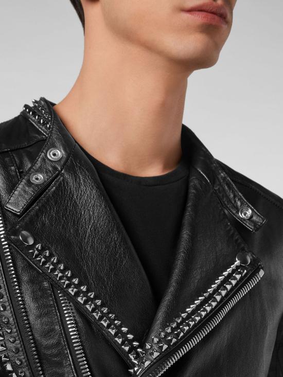 26FW 필립 플레인 바이커 자켓 PAACMLB1202PLE046C 02 Black - PHILIPP PLEIN