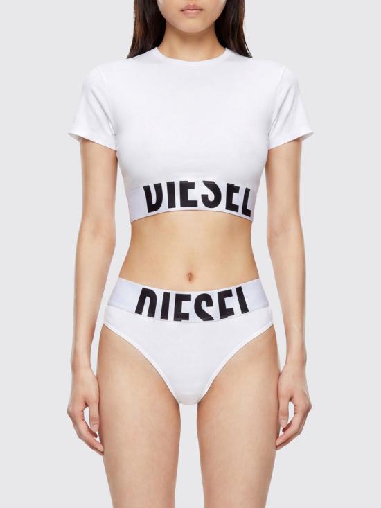 26FW 디젤 유프티 스포츠 로고 밴드 크롭 티셔츠 A145930HMAU 100 White