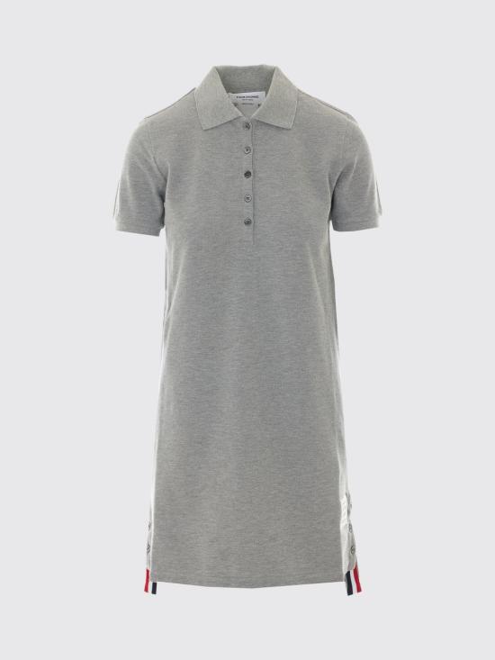 26FW 톰브라운 클래식 피케 스트라이프 폴로 드레스 FJD027A00050 055 Grey - THOM BROWNE
