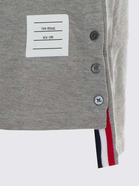 26FW 톰브라운 클래식 피케 스트라이프 폴로 드레스 FJD027A00050 055 Grey - THOM BROWNE