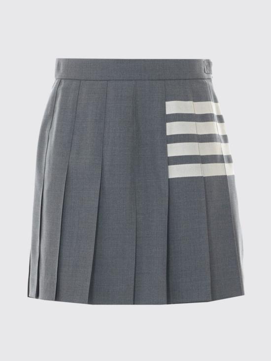 26FW 톰브라운 플레인 위브 미니 플리츠 4바 스커트 FGC402V06146 035 Grey - THOM BROWNE